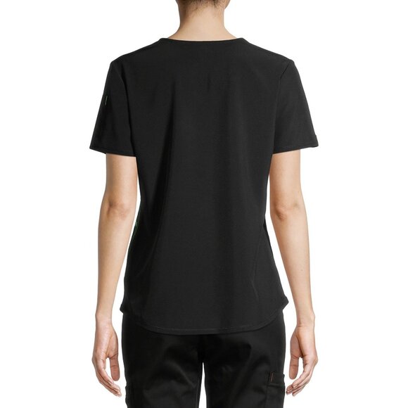 NWT Scrubstar Womens Scrub Top Size XS Moisture Control 4-Way Stretch Black - Picture 4 of 6